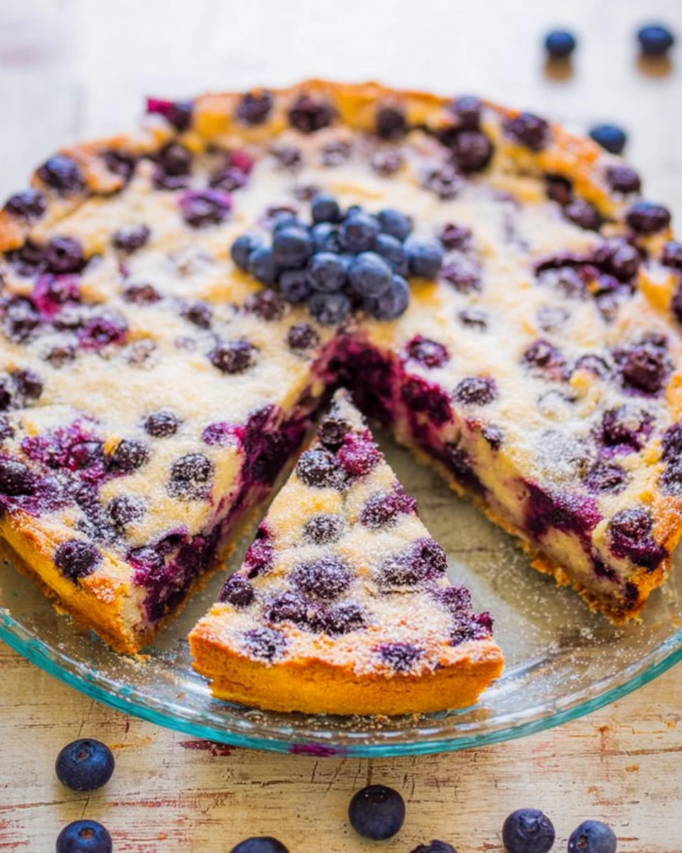 Crustless Blueberry Pie