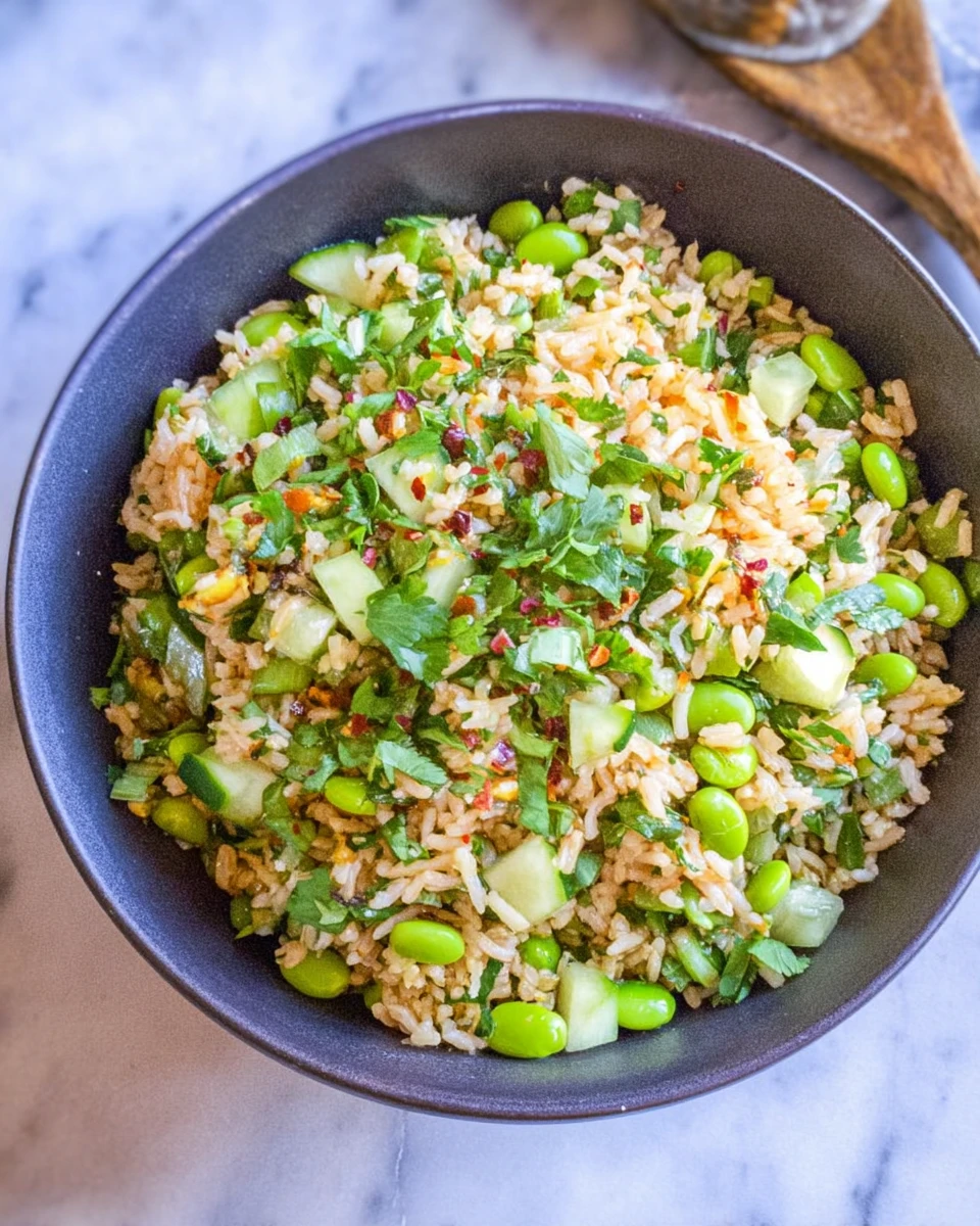 Cucumber Edamame Rice Salad
