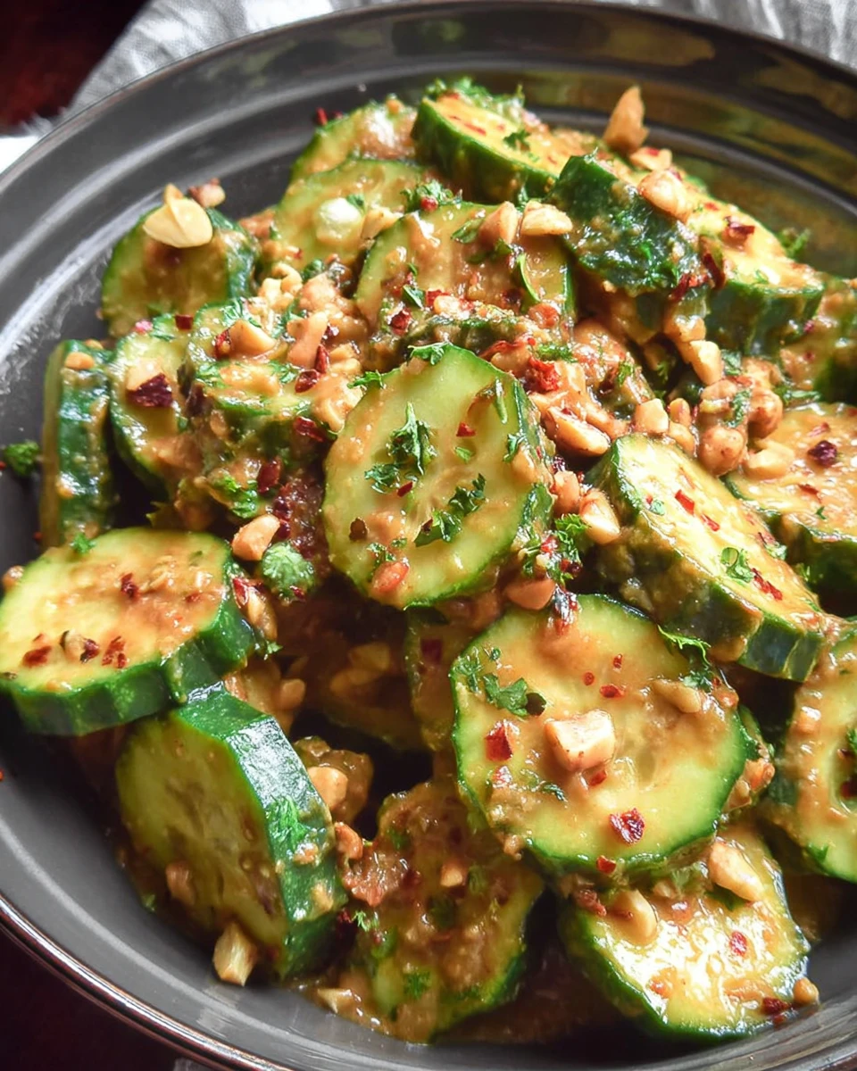 Cucumbers in Spicy Peanut Sauce