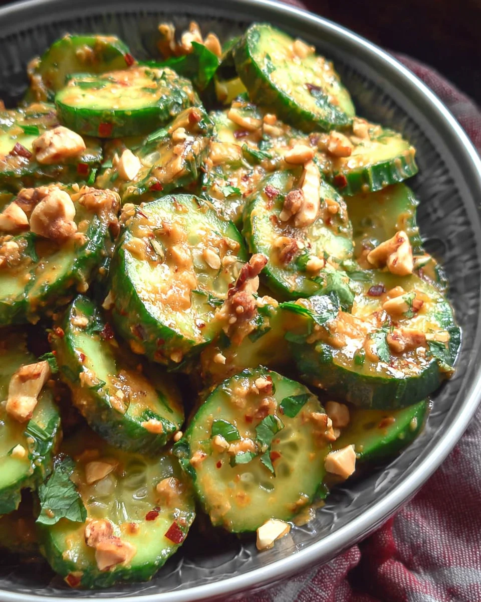 Cucumbers in Spicy Peanut Sauce