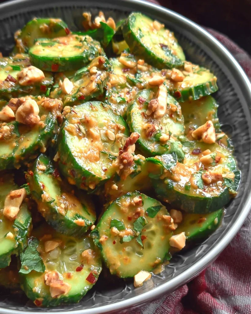 Cucumbers in Spicy Peanut Sauce