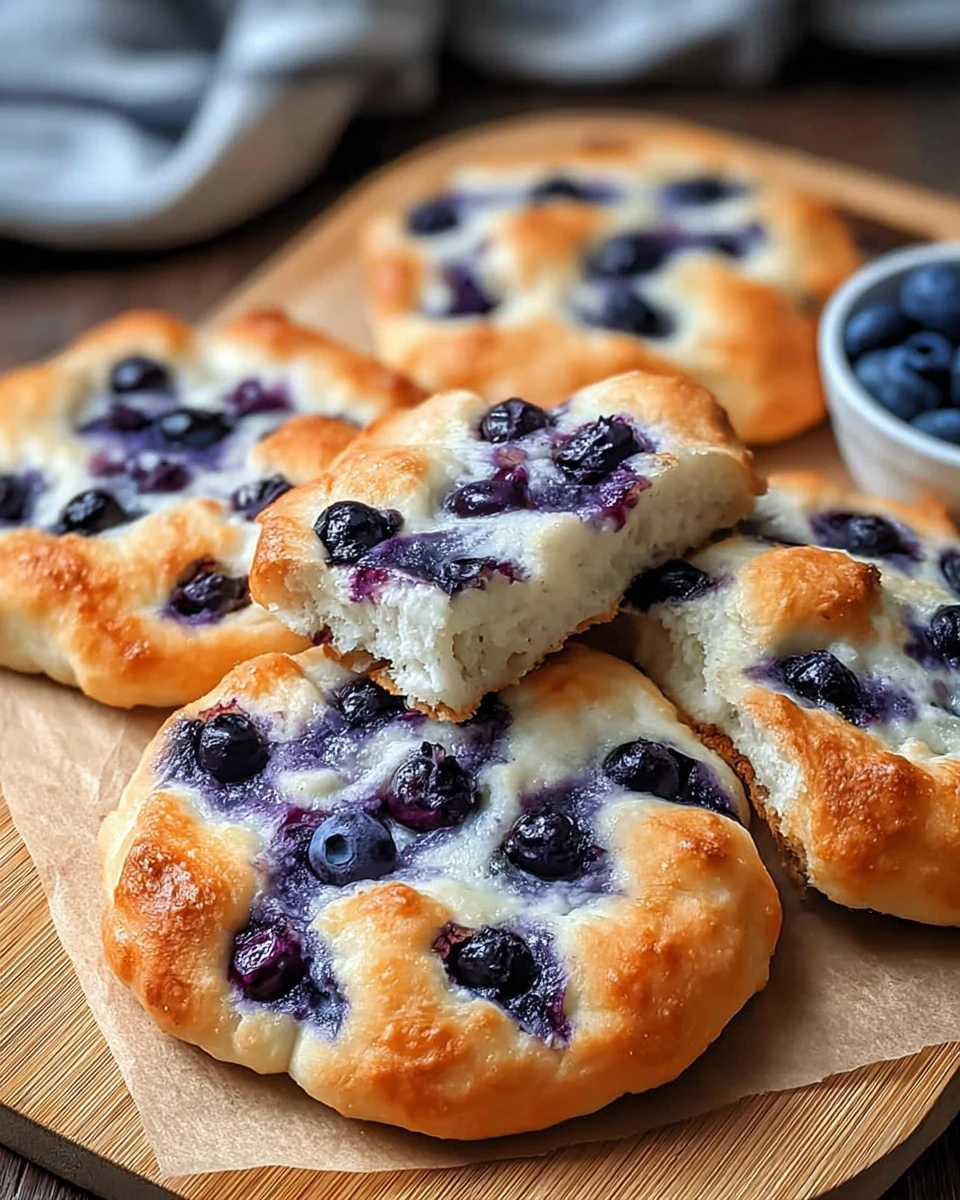 Fluffy Cottage Cheese Blueberry Cloud Bread