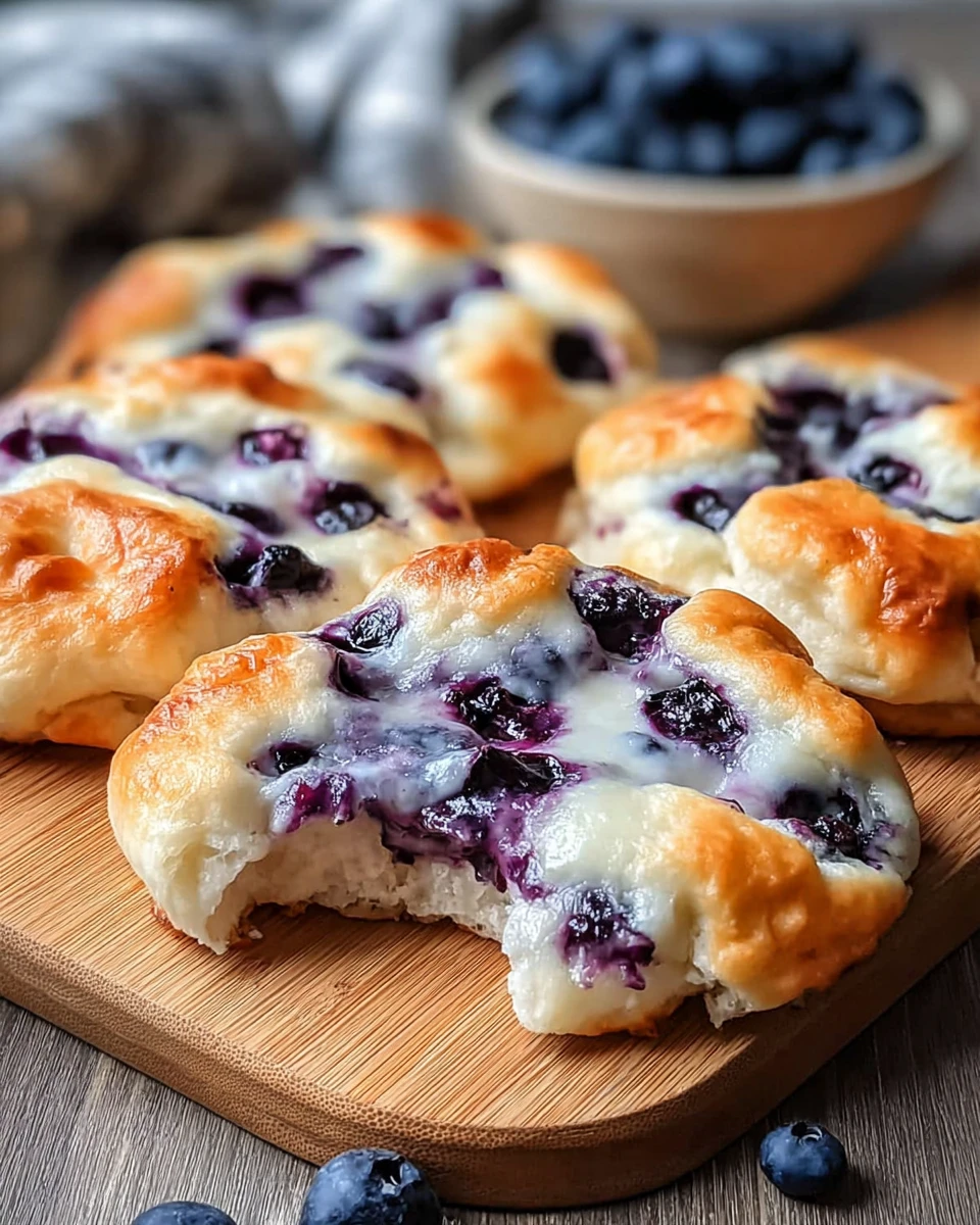 Fluffy Cottage Cheese Blueberry Cloud Bread