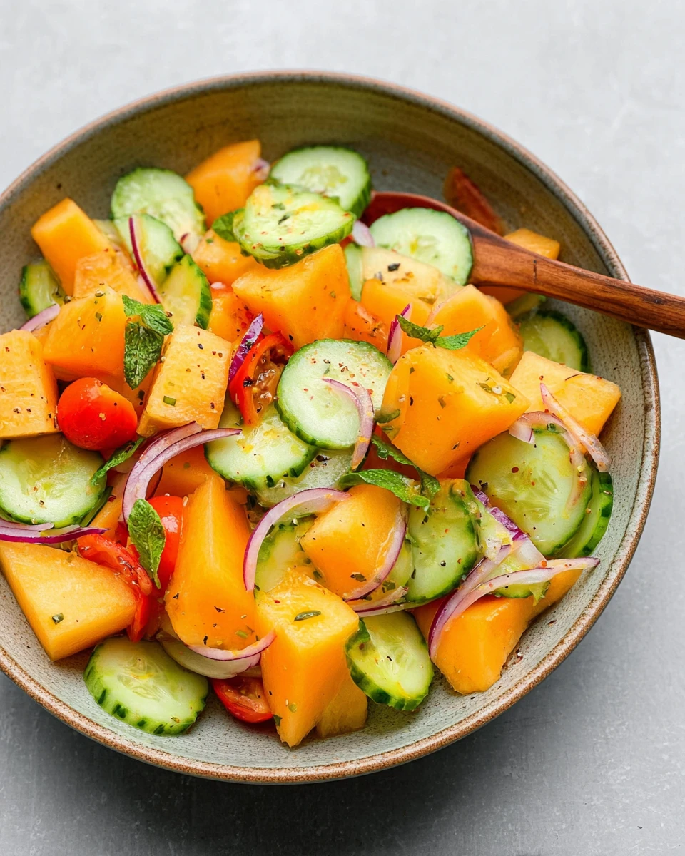 Fresh Cantaloupe & Cucumber Salad