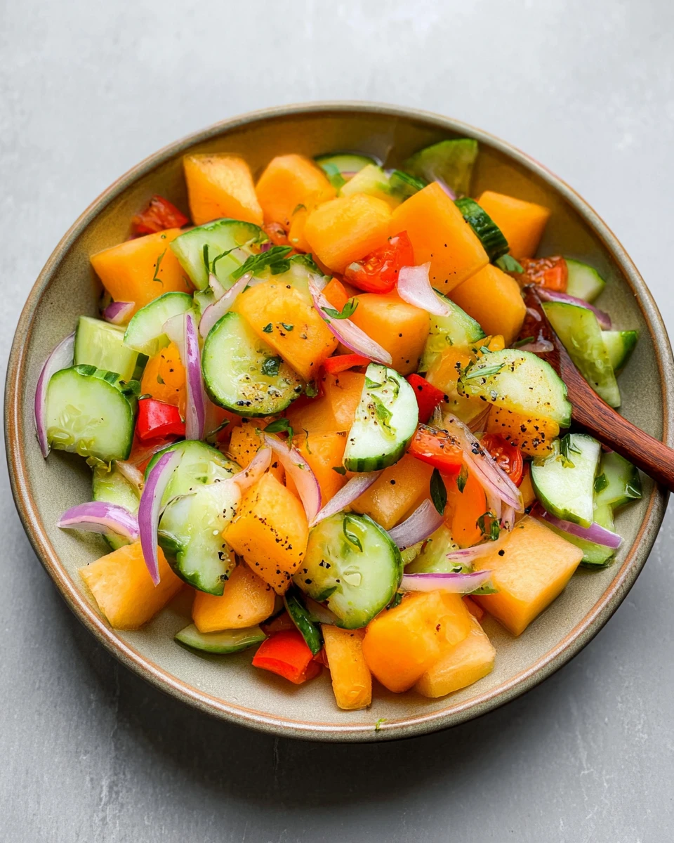 Fresh Cantaloupe & Cucumber Salad