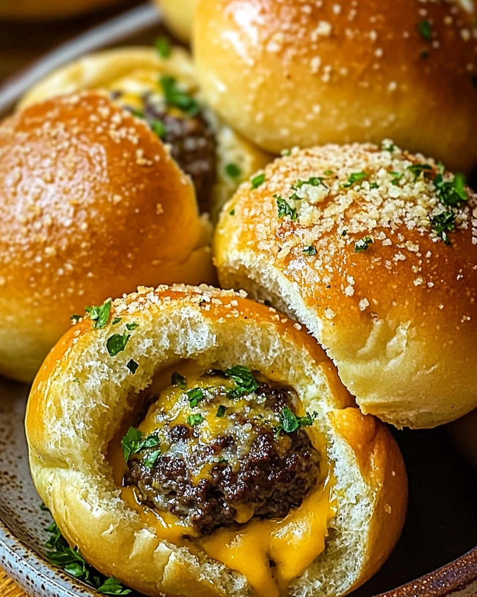 Garlic Parmesan Cheeseburger Bombs