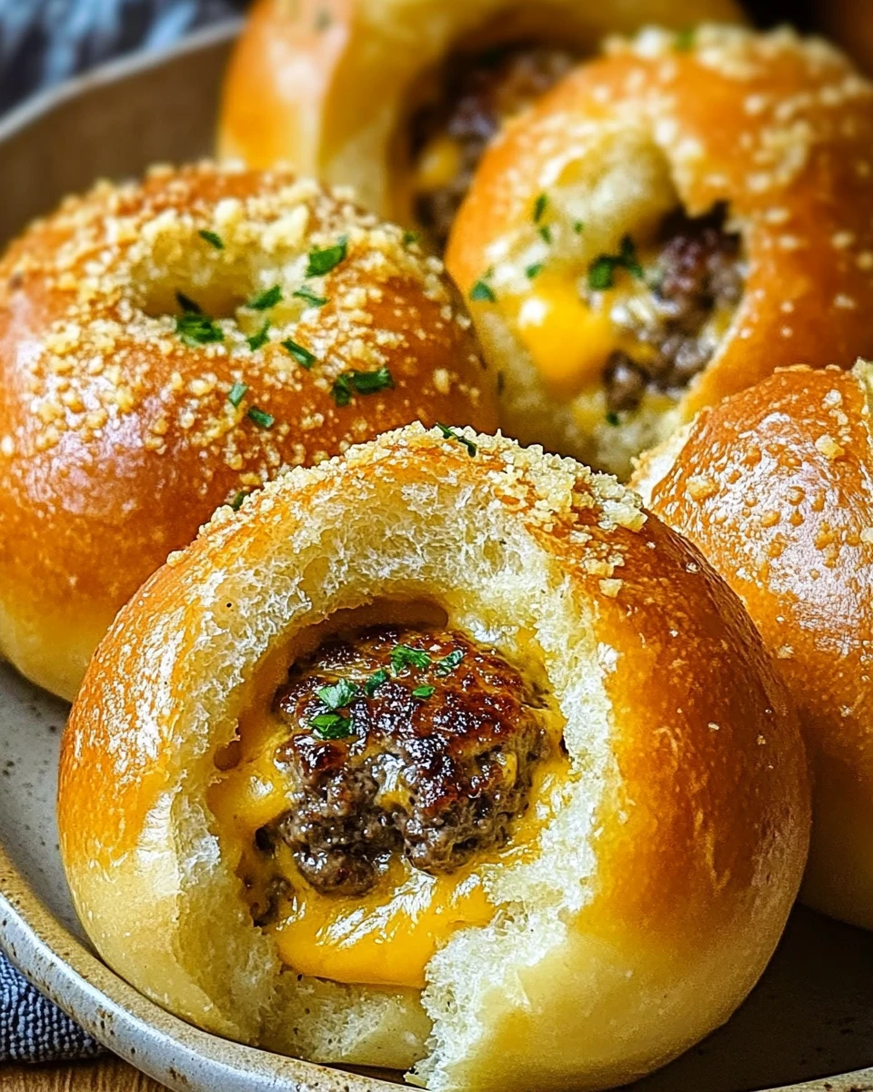Garlic Parmesan Cheeseburger Bombs