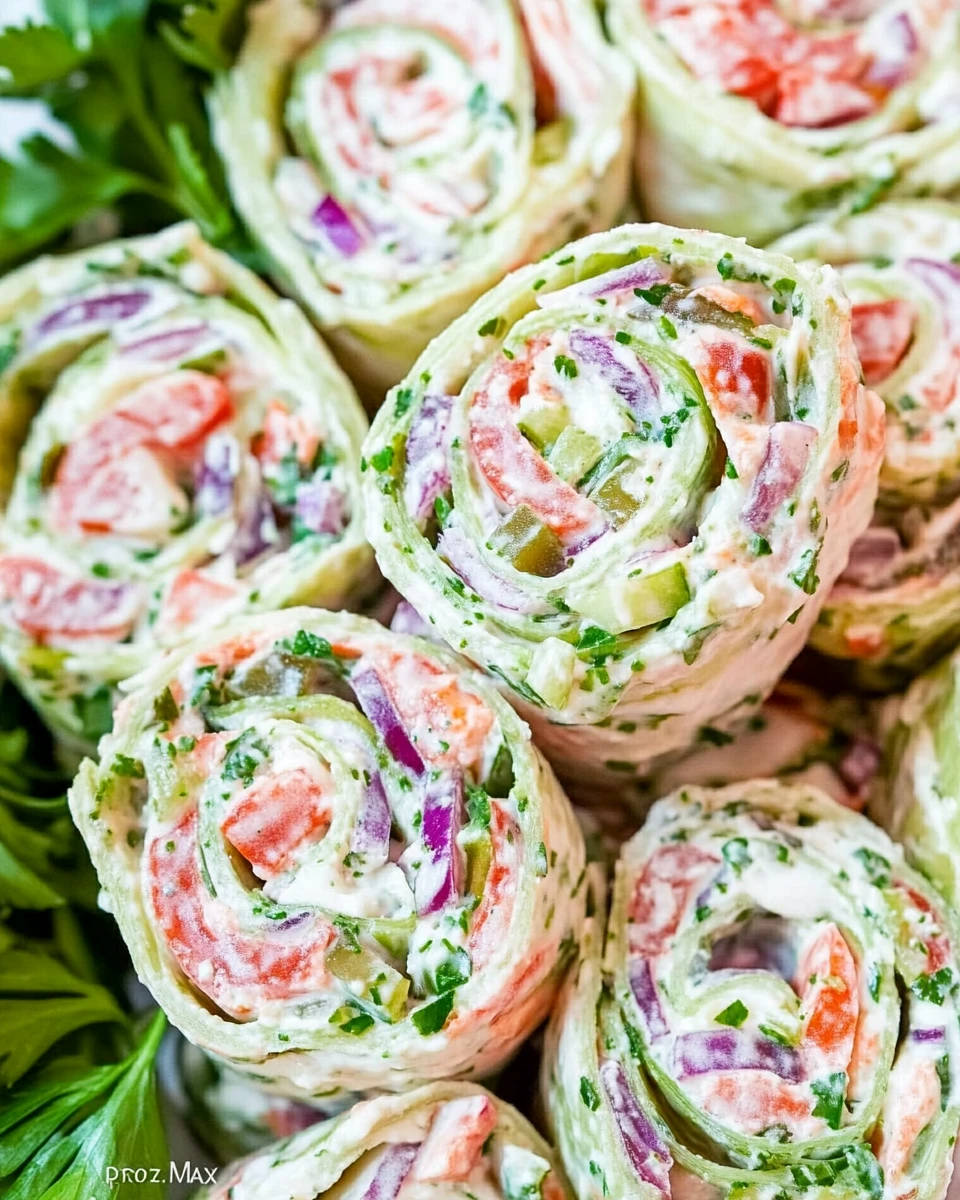 Greek Salad Pinwheels