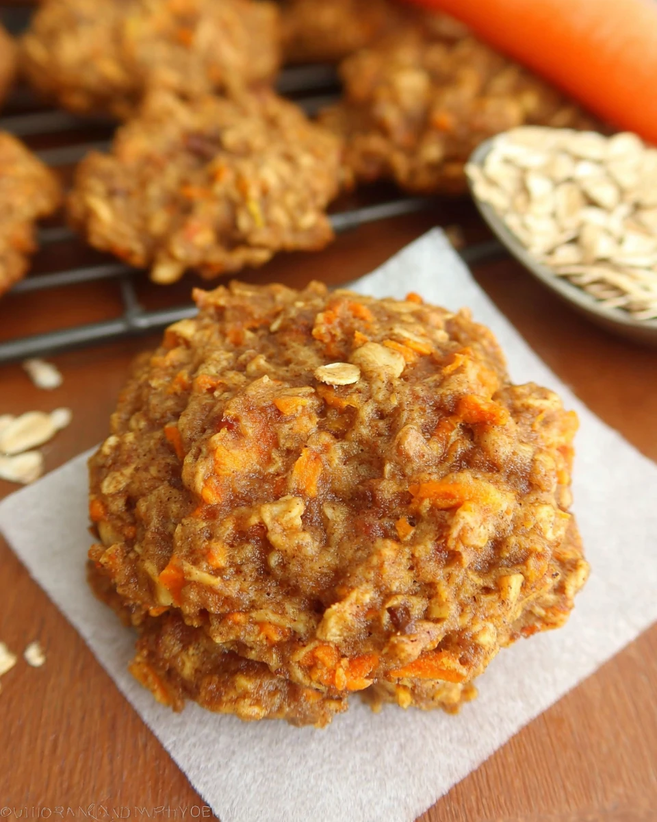 Healthy Carrot Cake Oatmeal Cookies