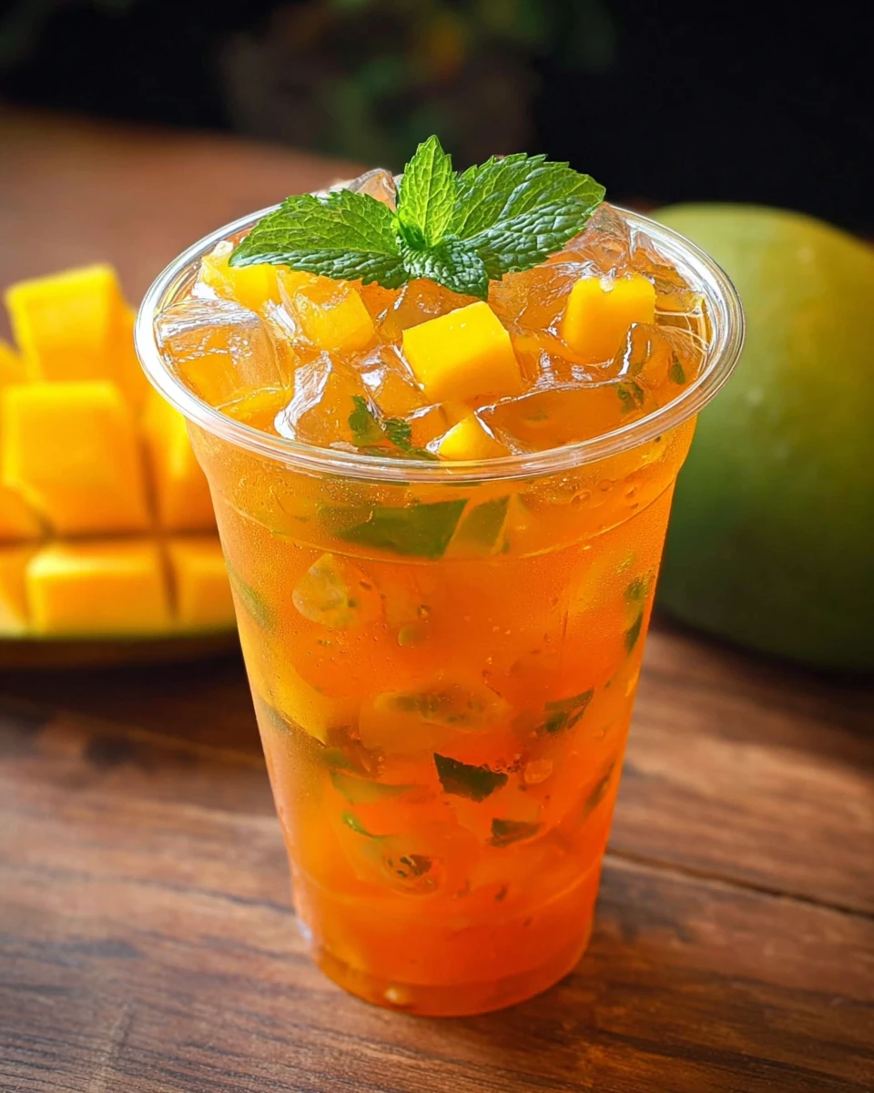 Homemade Mango Iced Tea