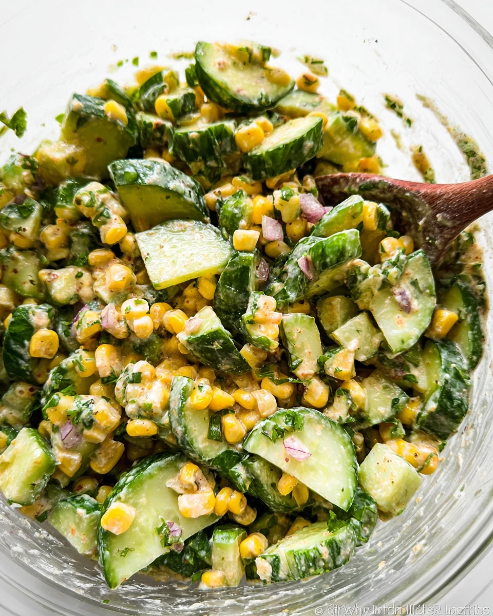 Mexican Cucumber Salad with Sweet Corn