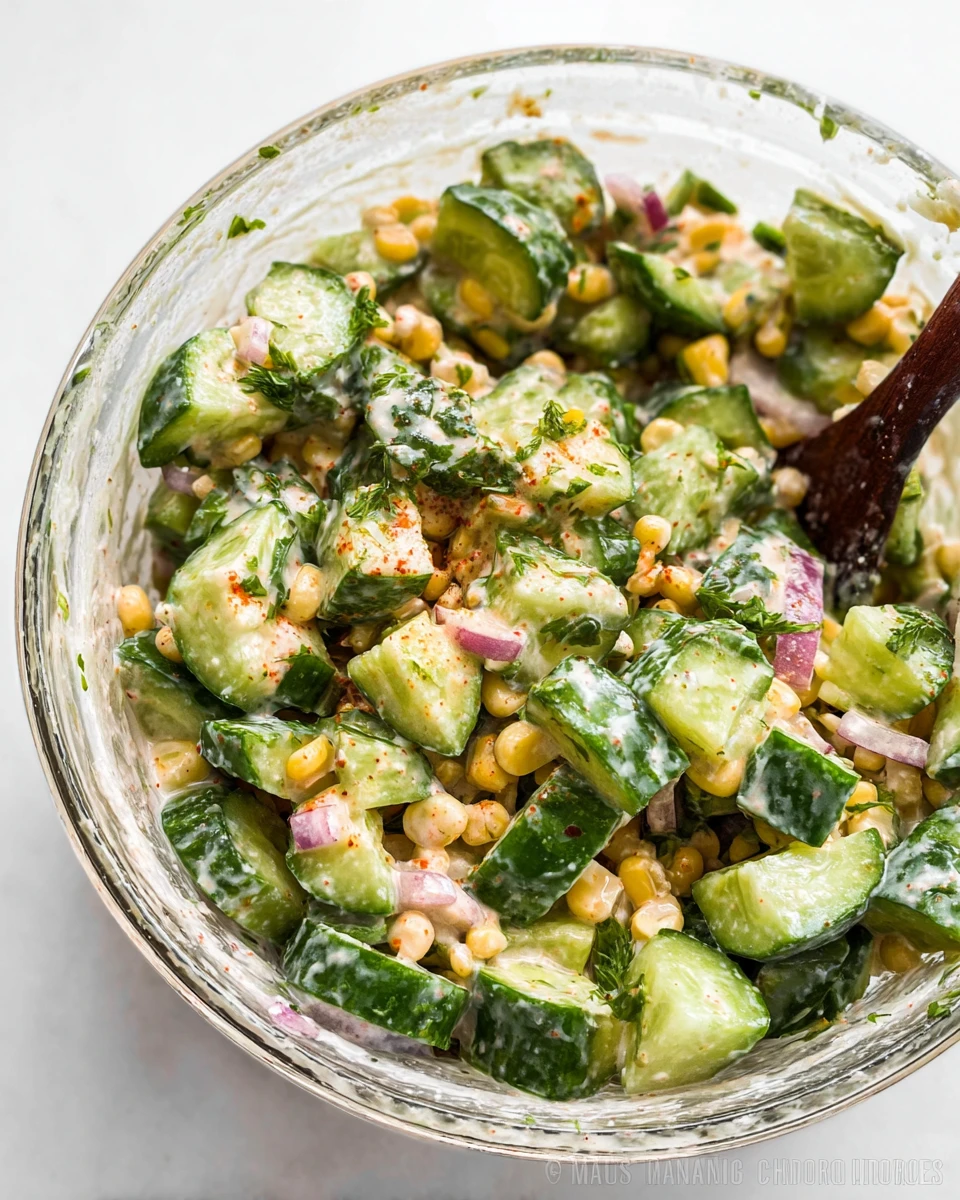 Mexican Cucumber Salad with Sweet Corn
