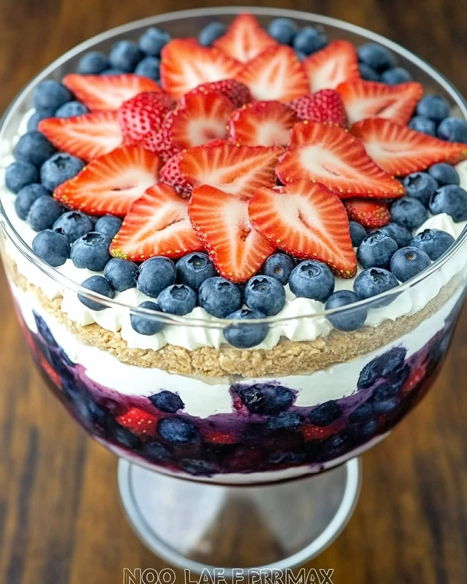 No-Bake Strawberry Blueberry Trifle