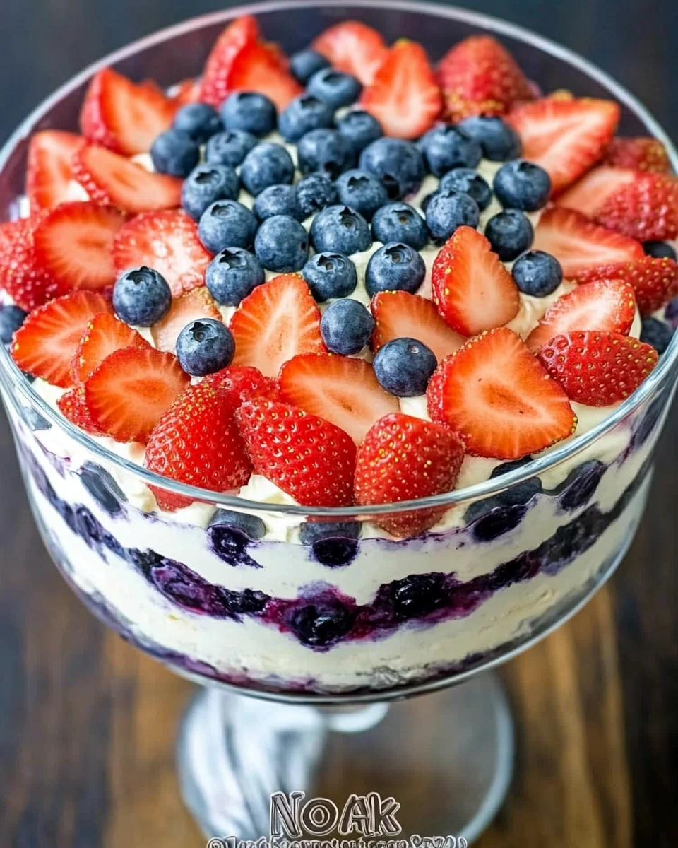 No-Bake Strawberry Blueberry Trifle