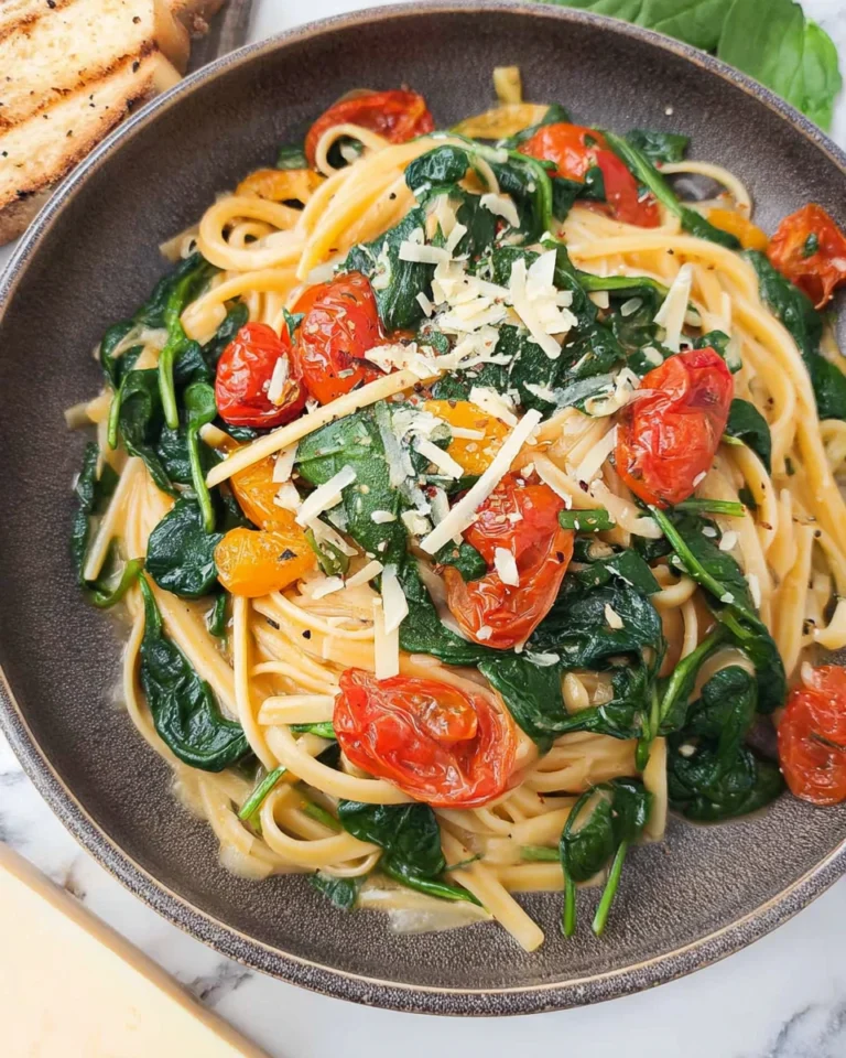 Pasta with Tomatoes and Spinach
