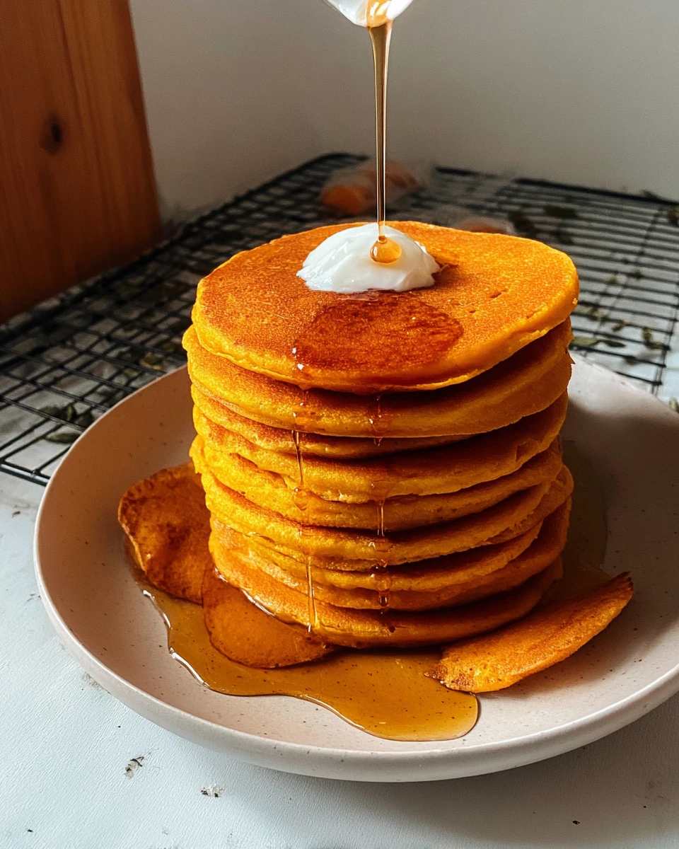 Pumpkin Cottage Cheese Pancakes