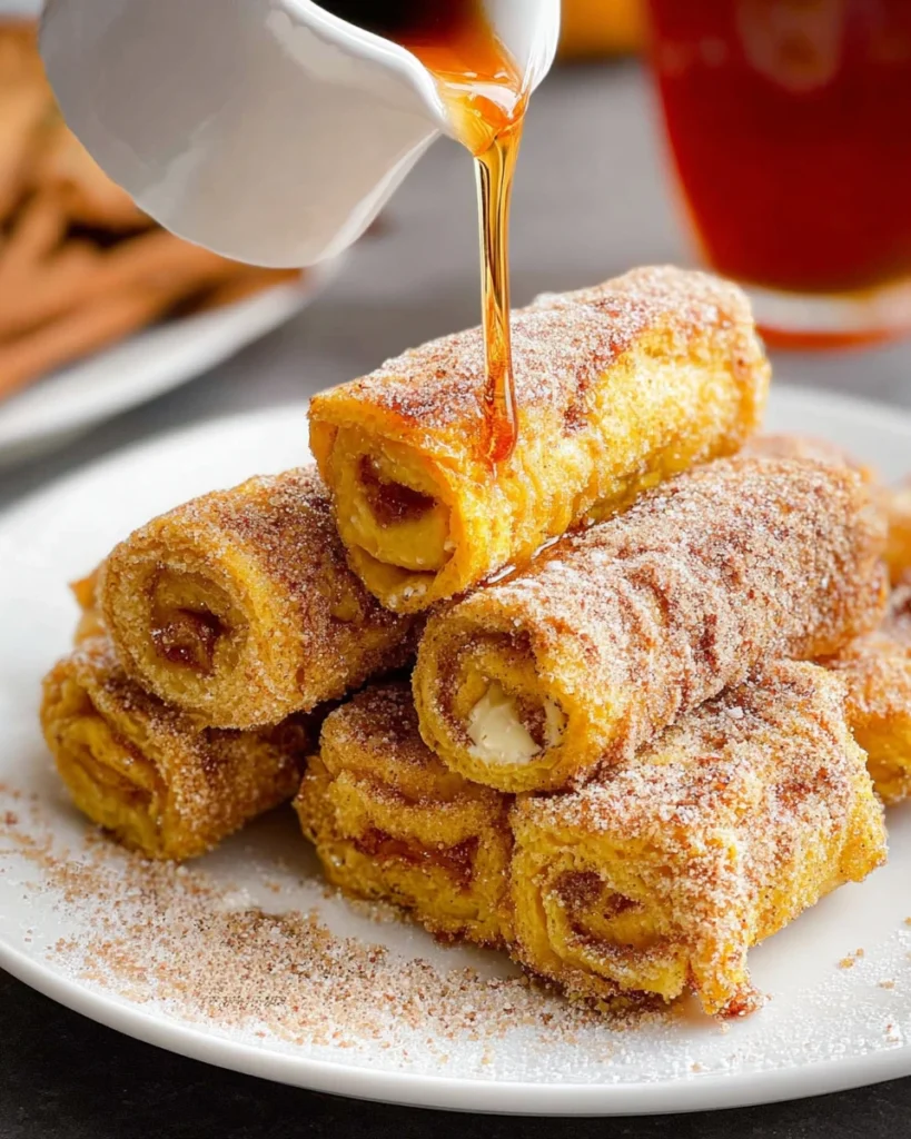 Pumpkin French Toast Roll-Ups