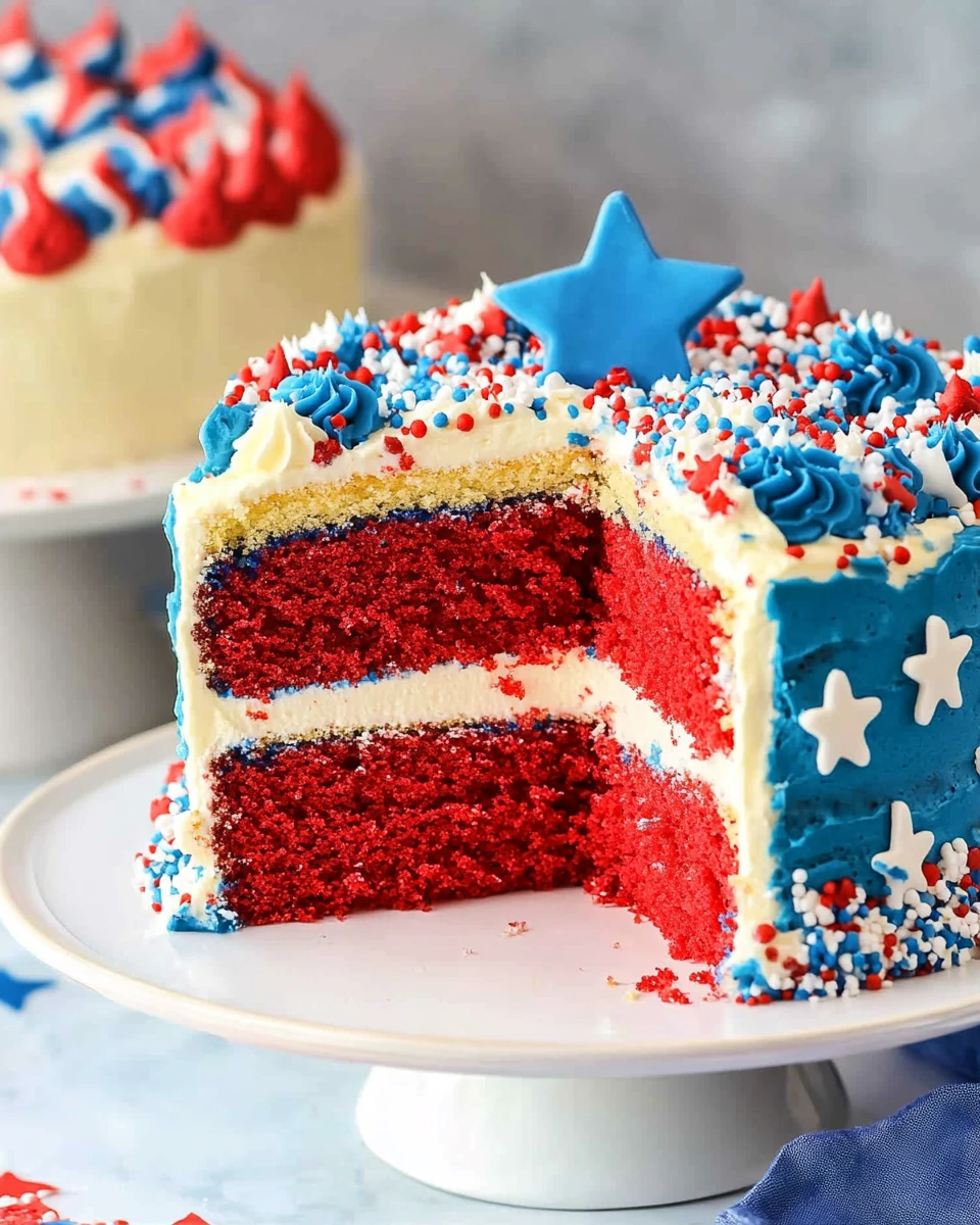 Red, White and Blue Cake
