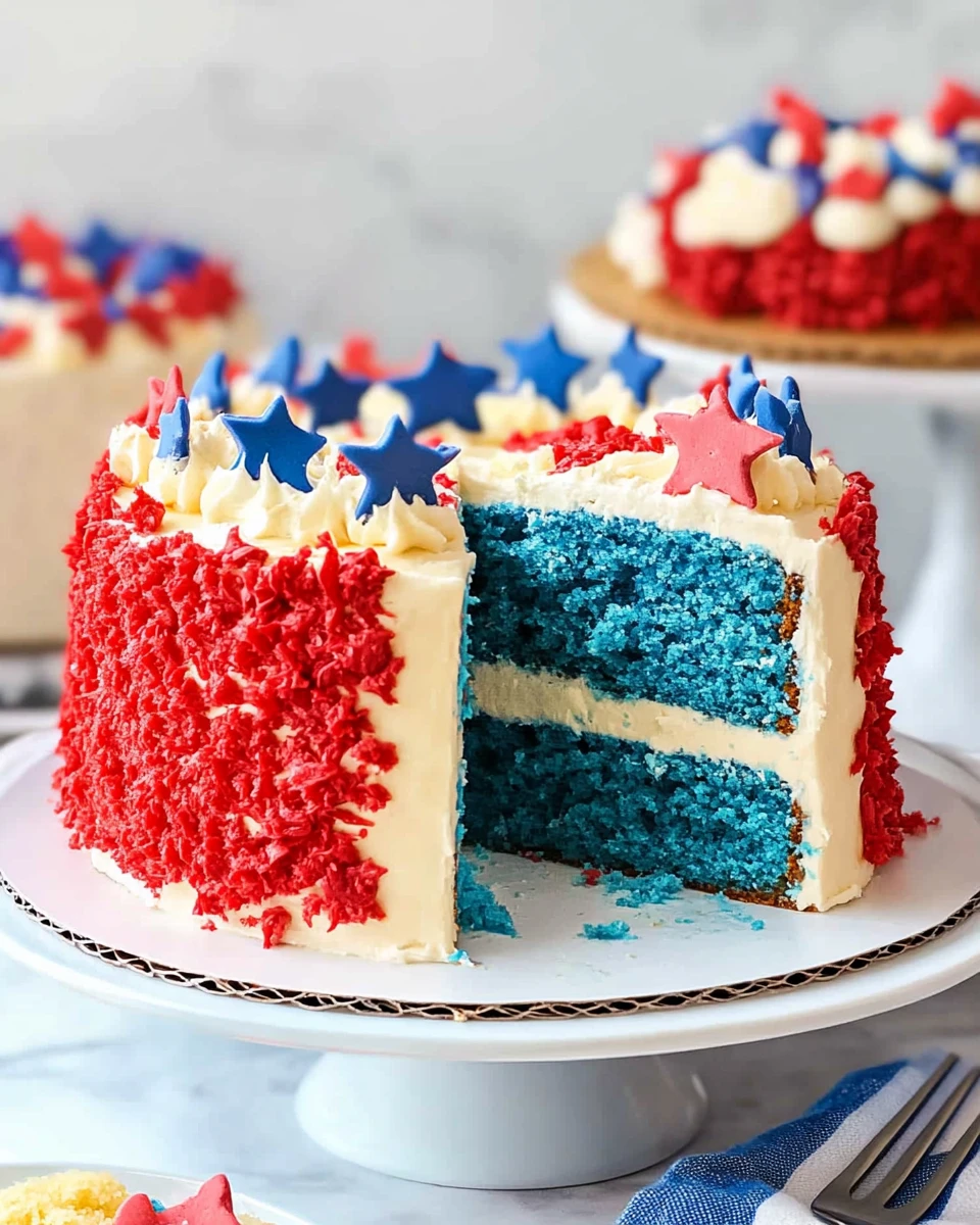 Red, White and Blue Cake