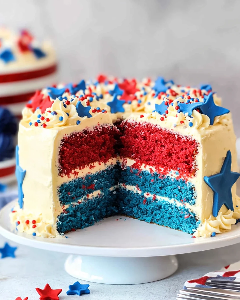 Red, White and Blue Cake