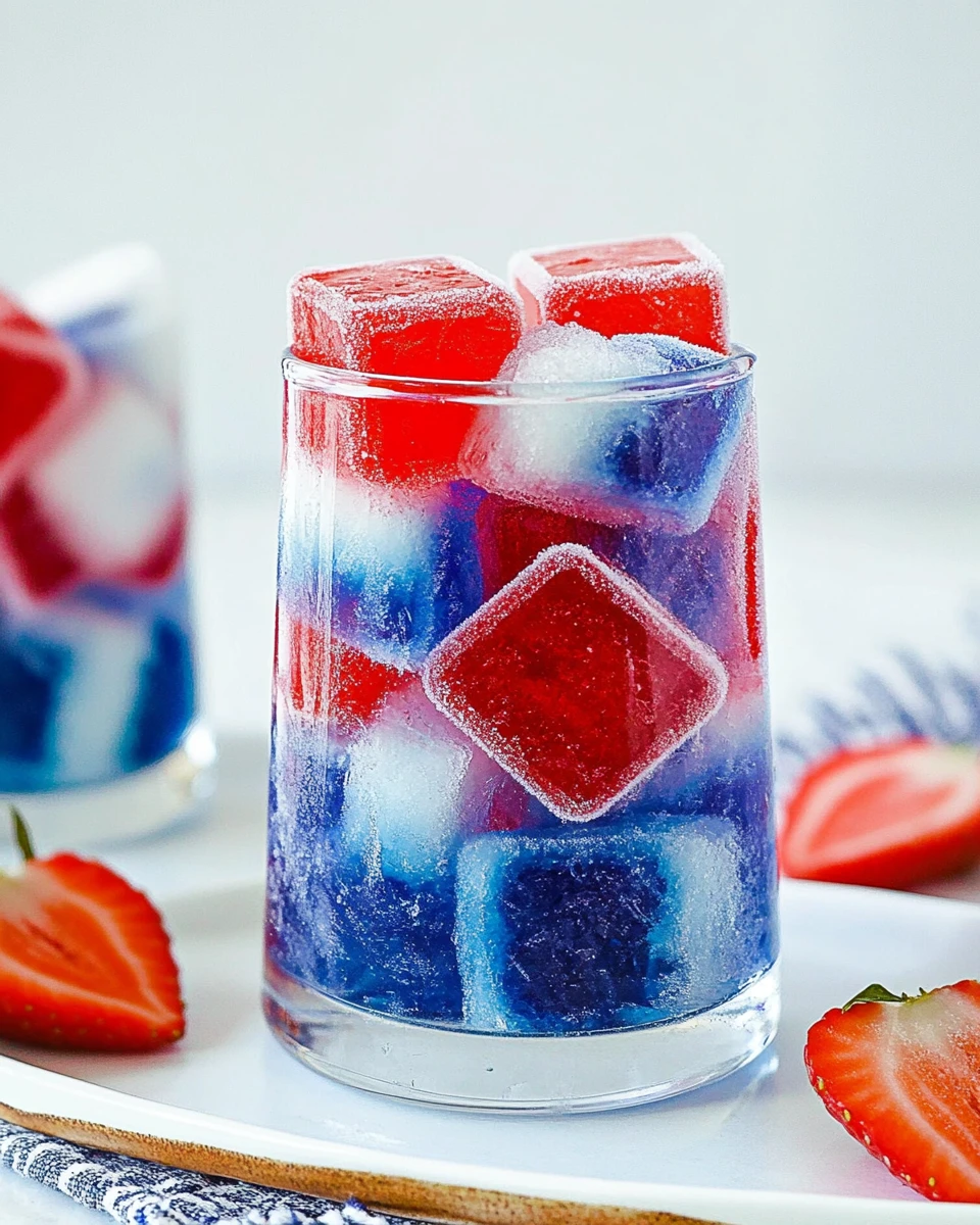 Red, White, and Blue Ice Cubes