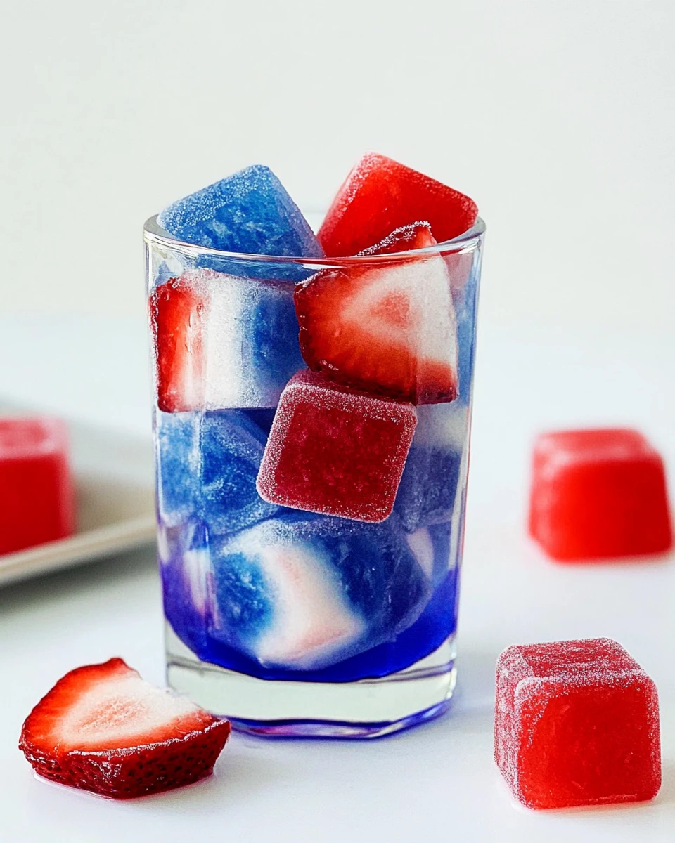 Red, White, and Blue Ice Cubes