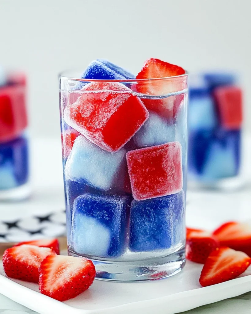 Red, White, and Blue Ice Cubes