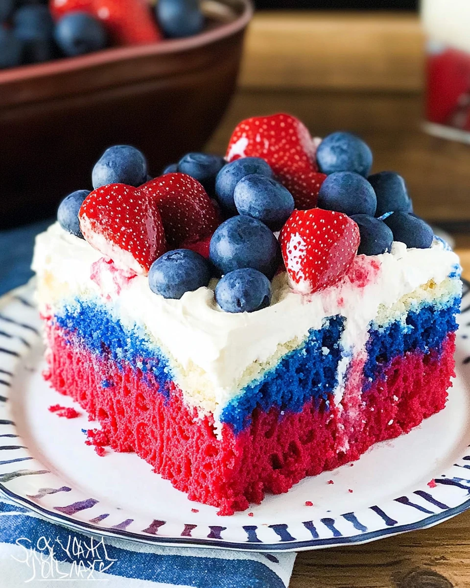 Red White and Blue Poke Cake