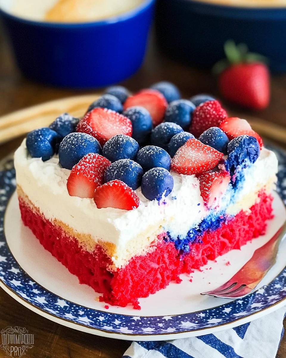 Red White and Blue Poke Cake
