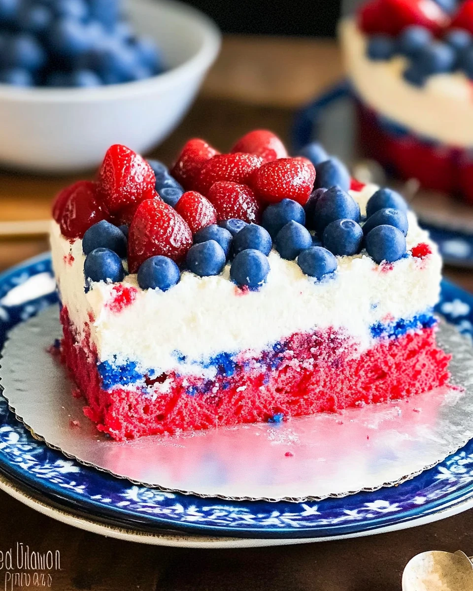 Red White and Blue Poke Cake