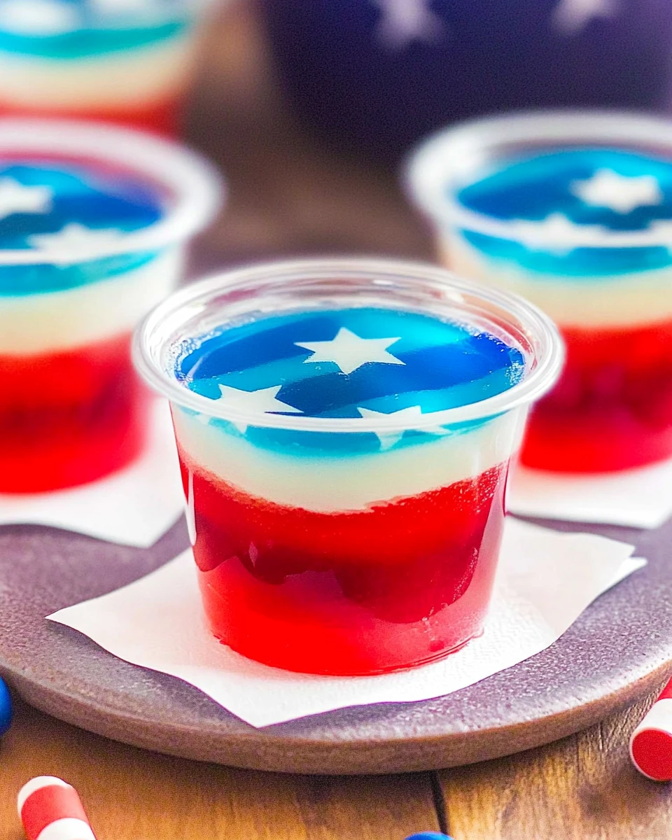 Red White & Blue American Flag Jello Shots