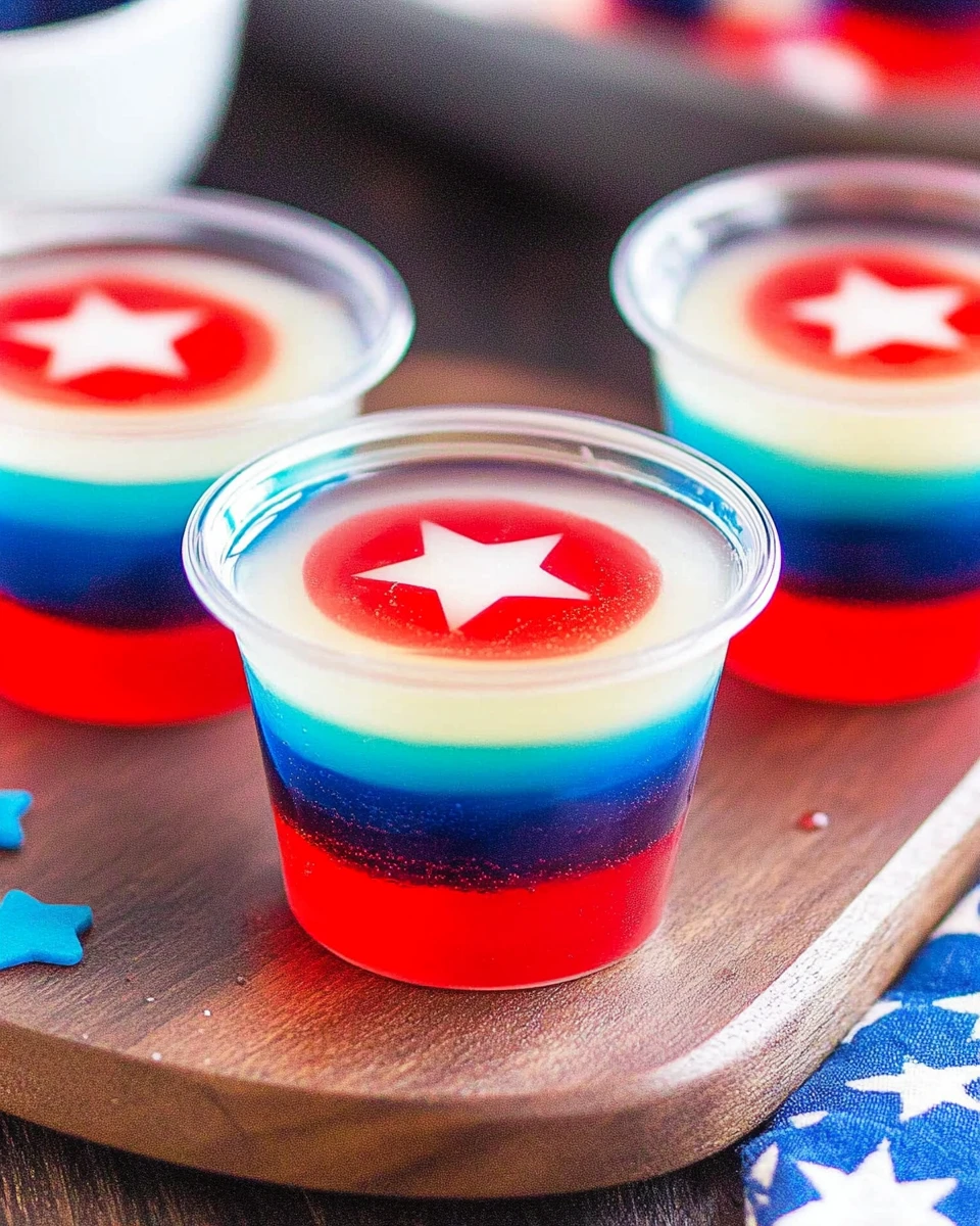 Red White & Blue American Flag Jello Shots
