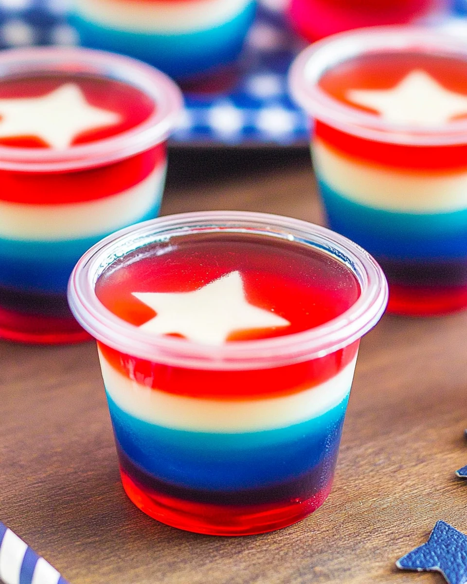 Red White & Blue American Flag Jello Shots
