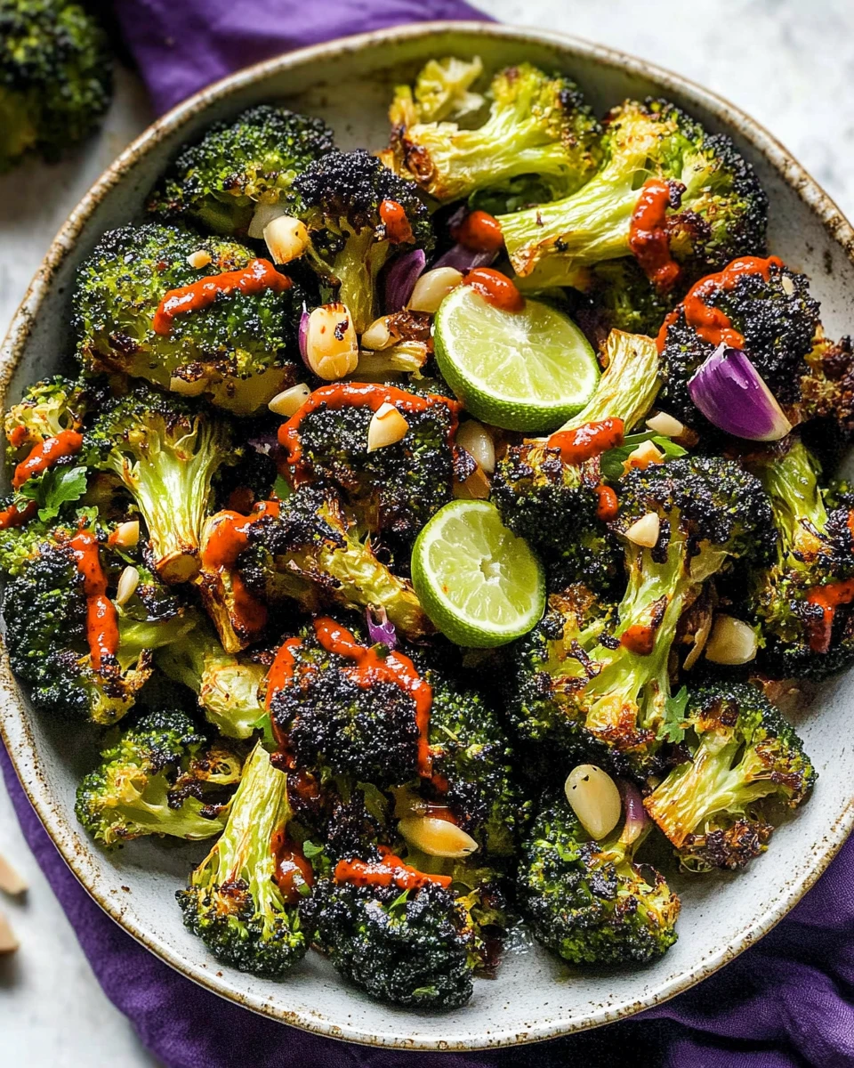 Roasted Broccoli with Chili-Garlic and Lime Sauce