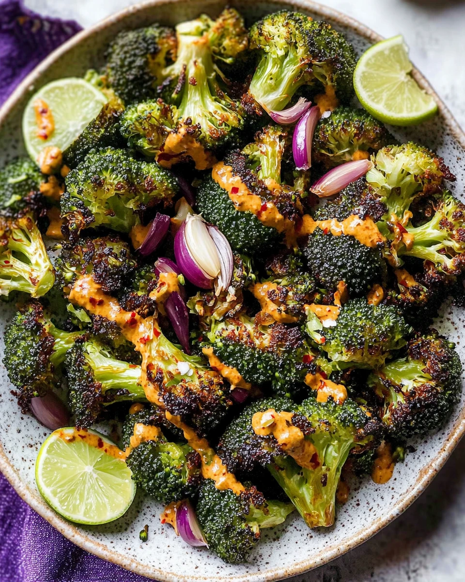 Roasted Broccoli with Chili-Garlic and Lime Sauce