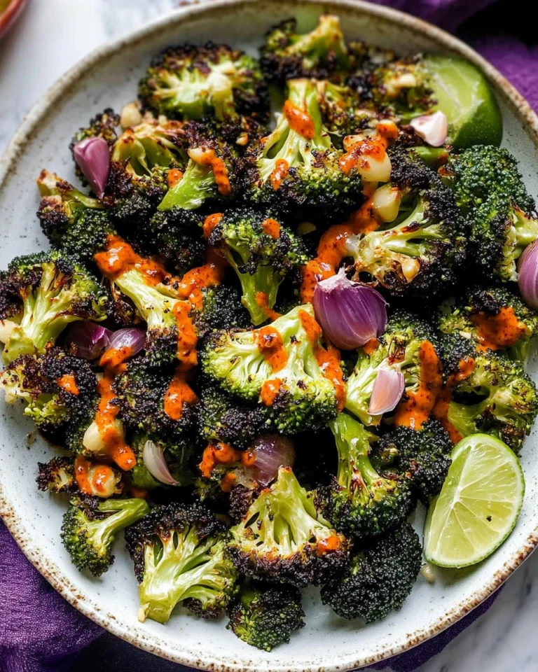 Roasted Broccoli with Chili-Garlic and Lime Sauce