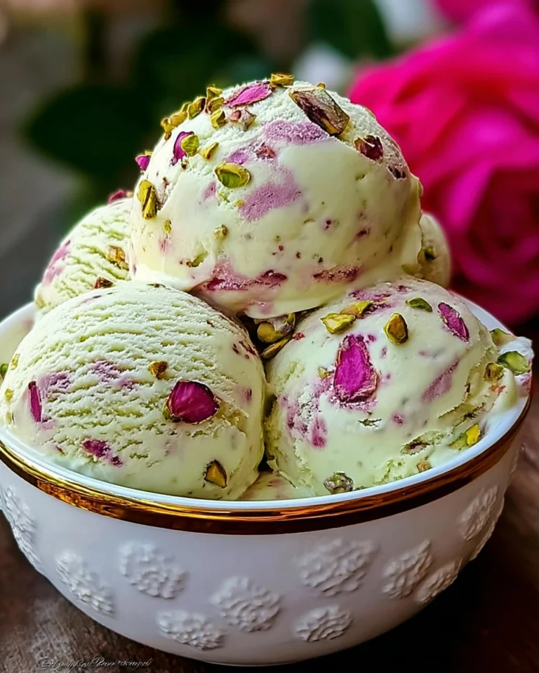 Rose Pistachio Cheesecake Ice Cream