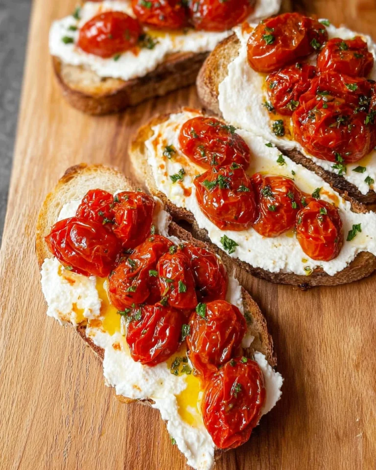 Slow Roasted Cherry Tomato Ricotta Toast