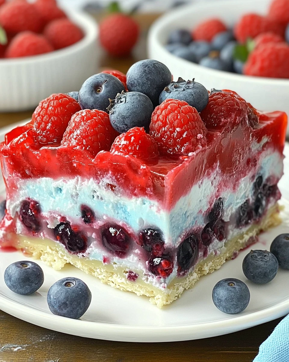 Summer Berry Jello Lasagna