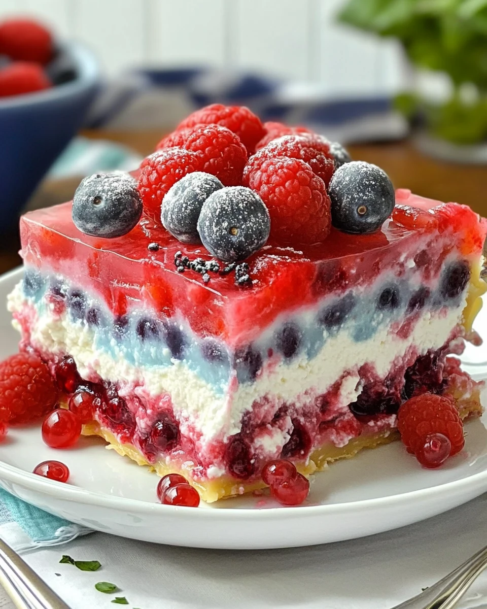 Summer Berry Jello Lasagna