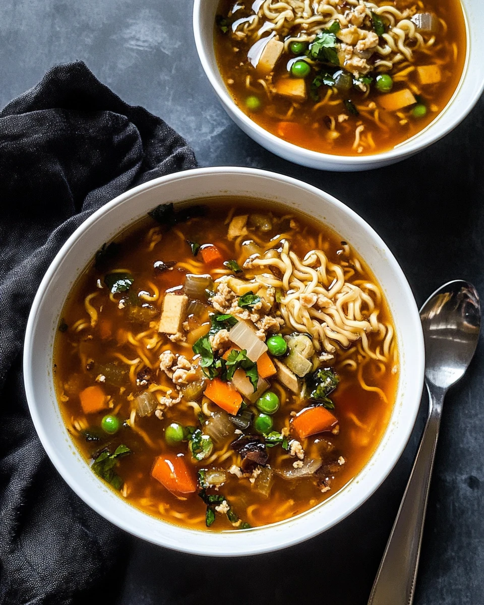 Vegan Hot and Sour Soup with Ramen