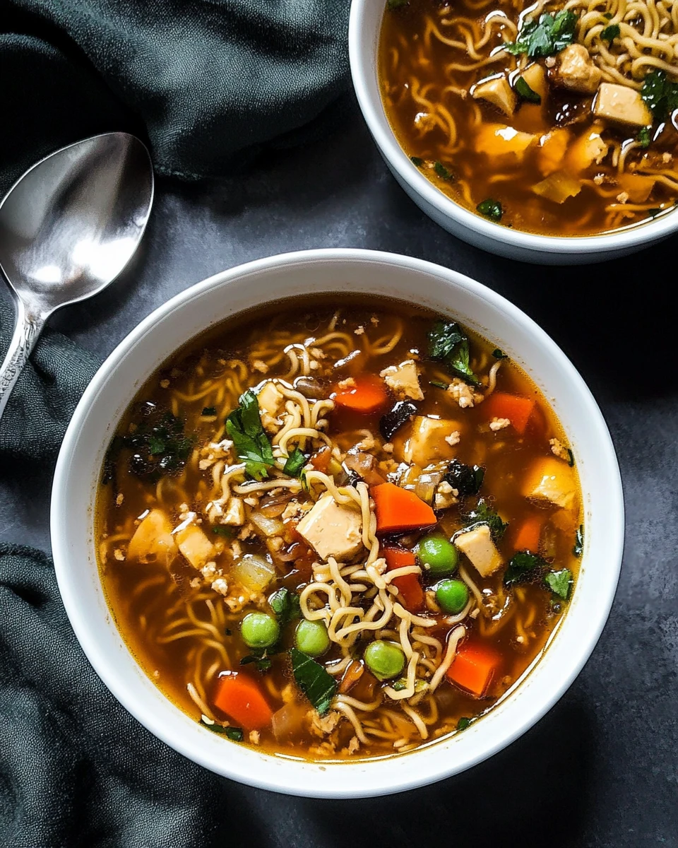 Vegan Hot and Sour Soup with Ramen