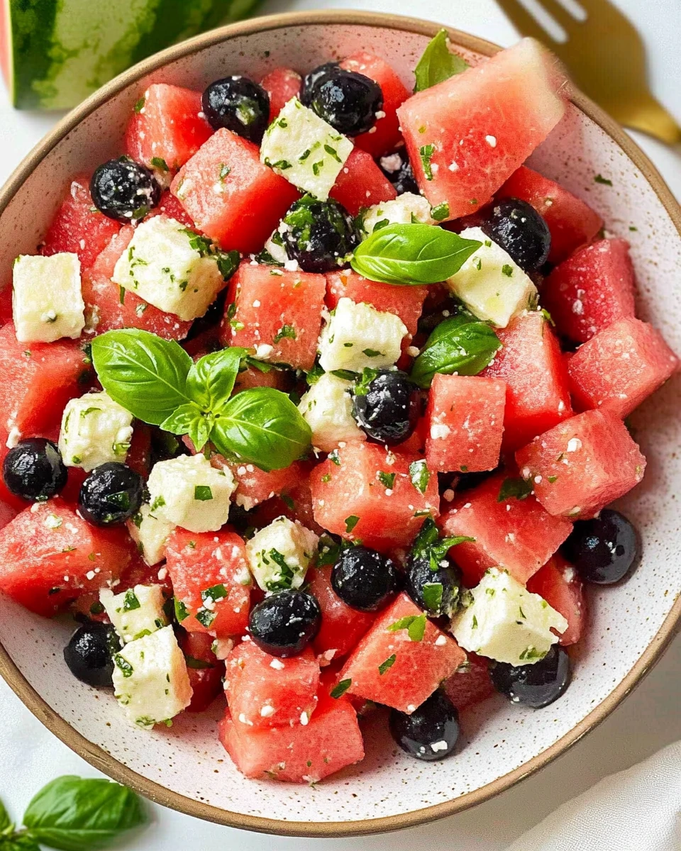 Watermelon Basil Salad
