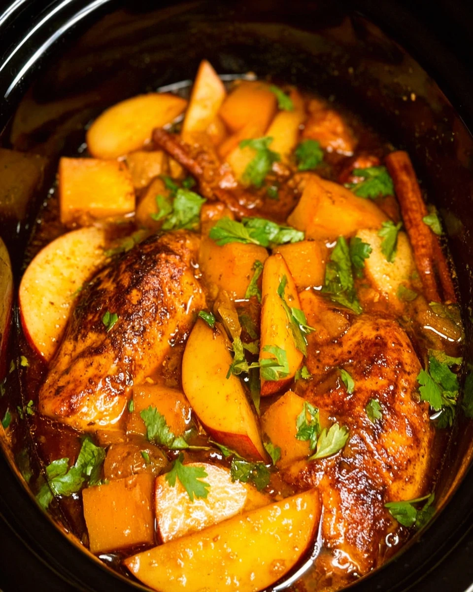 Apple Butternut Squash Chicken in Crockpot