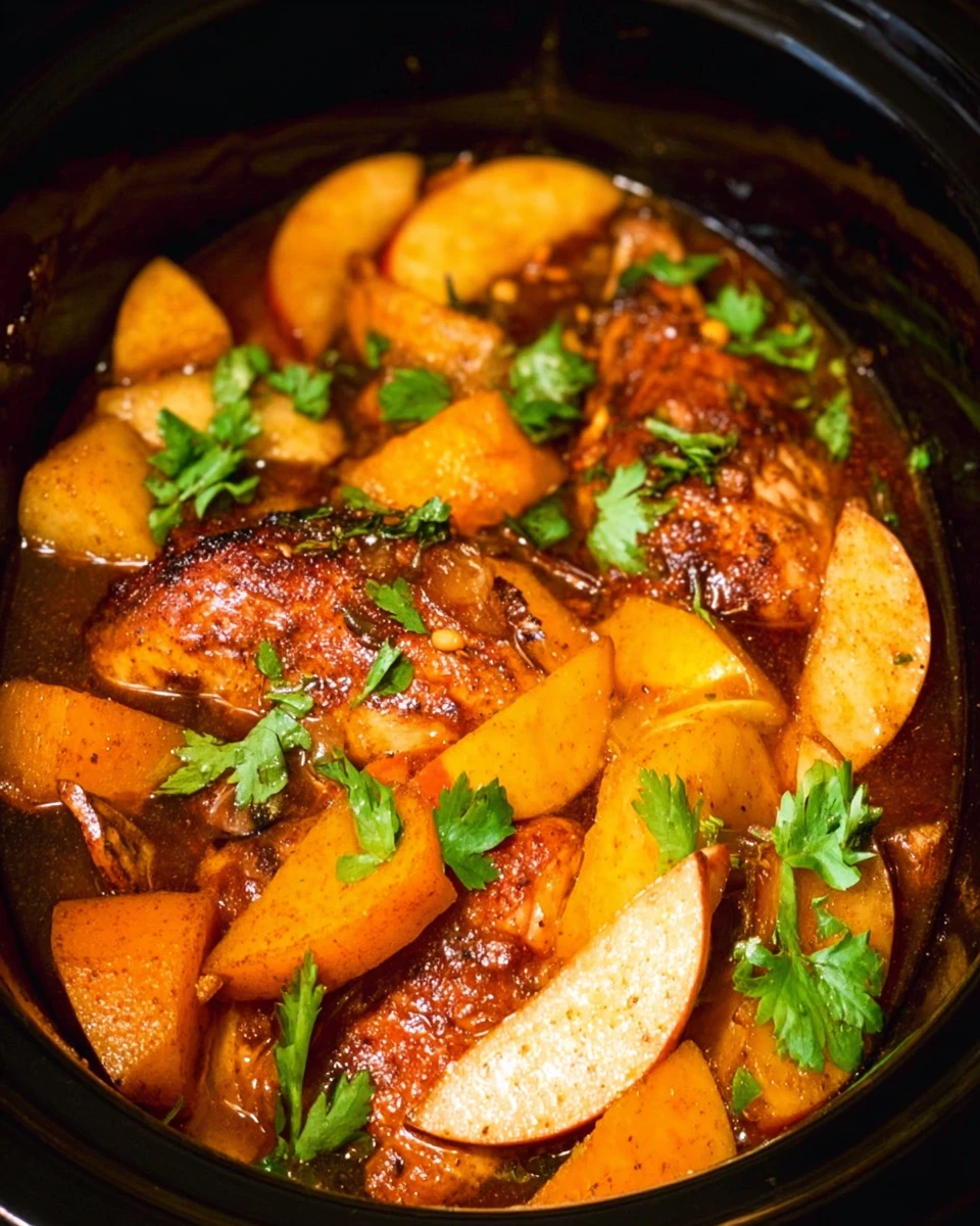 Apple Butternut Squash Chicken in Crockpot