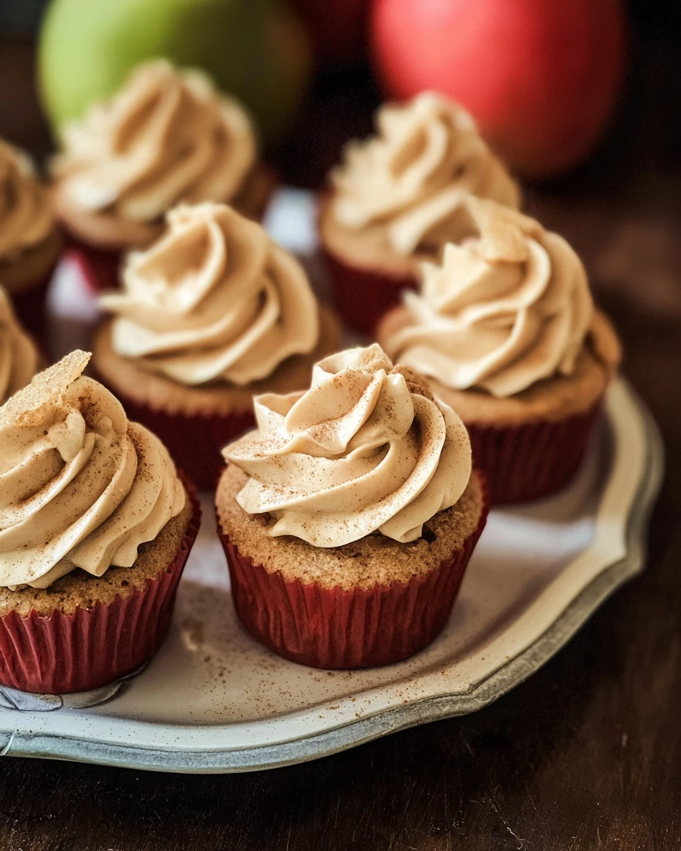 Apple Cider Cupcakes with Spiced Buttercream Frosting