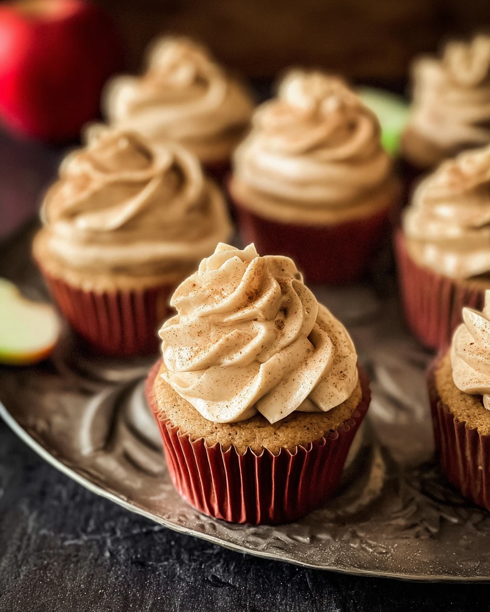Apple Cider Cupcakes with Spiced Buttercream Frosting