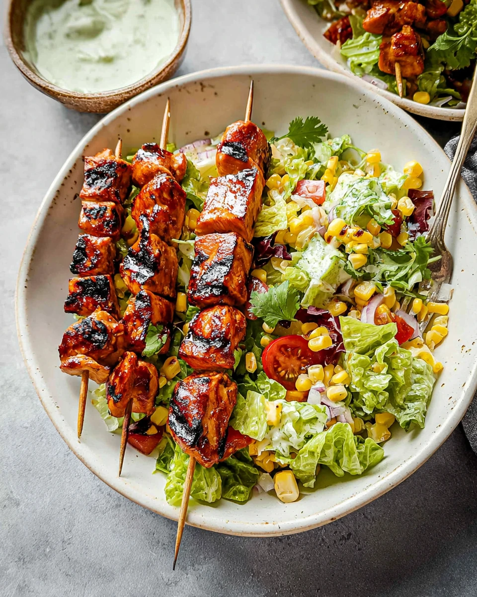 BBQ Chicken Skewer Salad