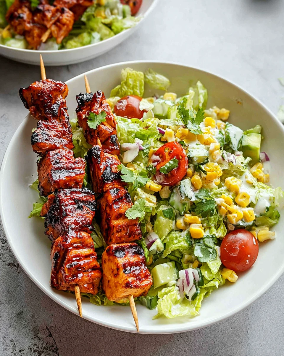 BBQ Chicken Skewer Salad