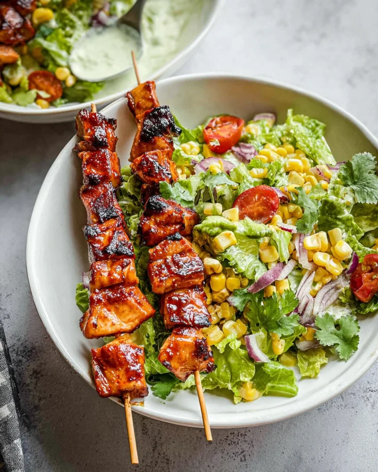 BBQ Chicken Skewer Salad
